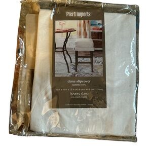 NIP Pier 1 Dana Slip Cover Tumble Ivory 16inx16inx7.5in Slip Cover